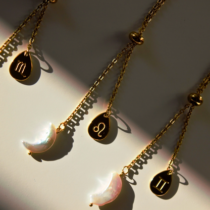 Collana Segno Zodiacale & Perla di Luna - Collezione Celestia