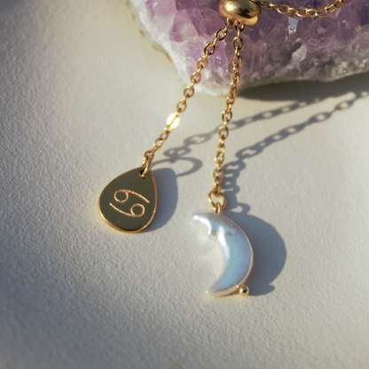 Collana Segno Zodiacale & Perla di Luna - Collezione Celestia
