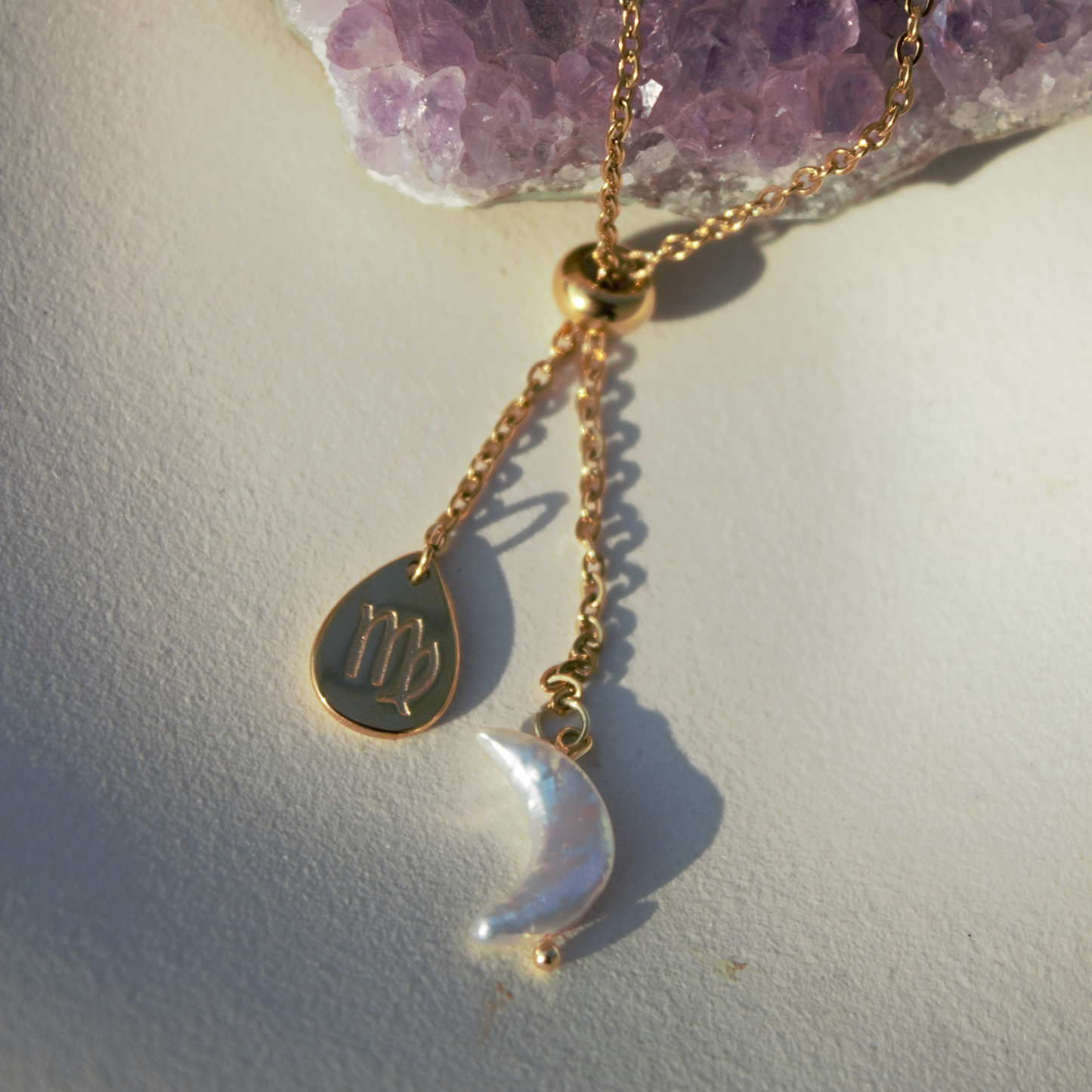 Collana Segno Zodiacale & Perla di Luna - Collezione Celestia