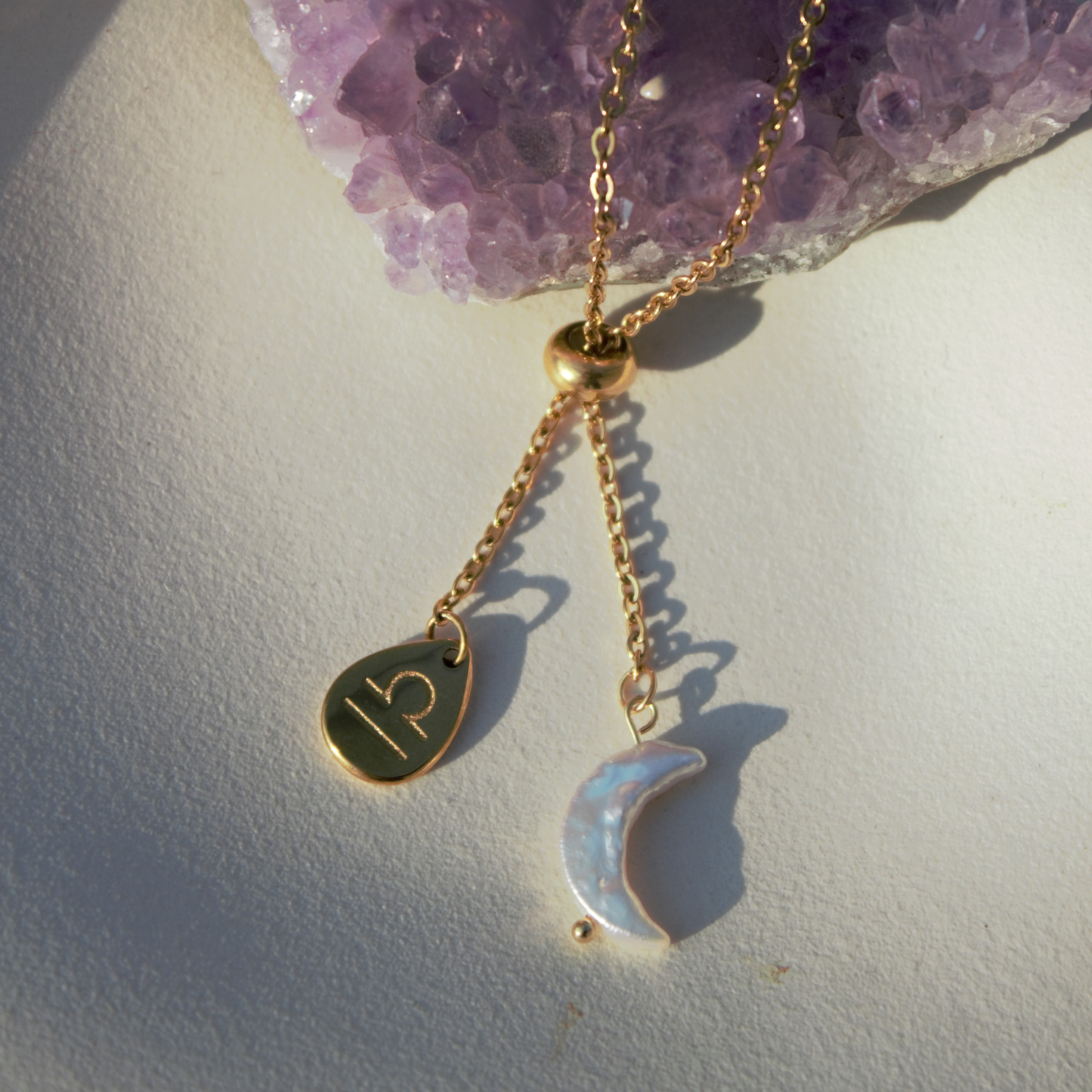 Collana Segno Zodiacale & Perla di Luna - Collezione Celestia
