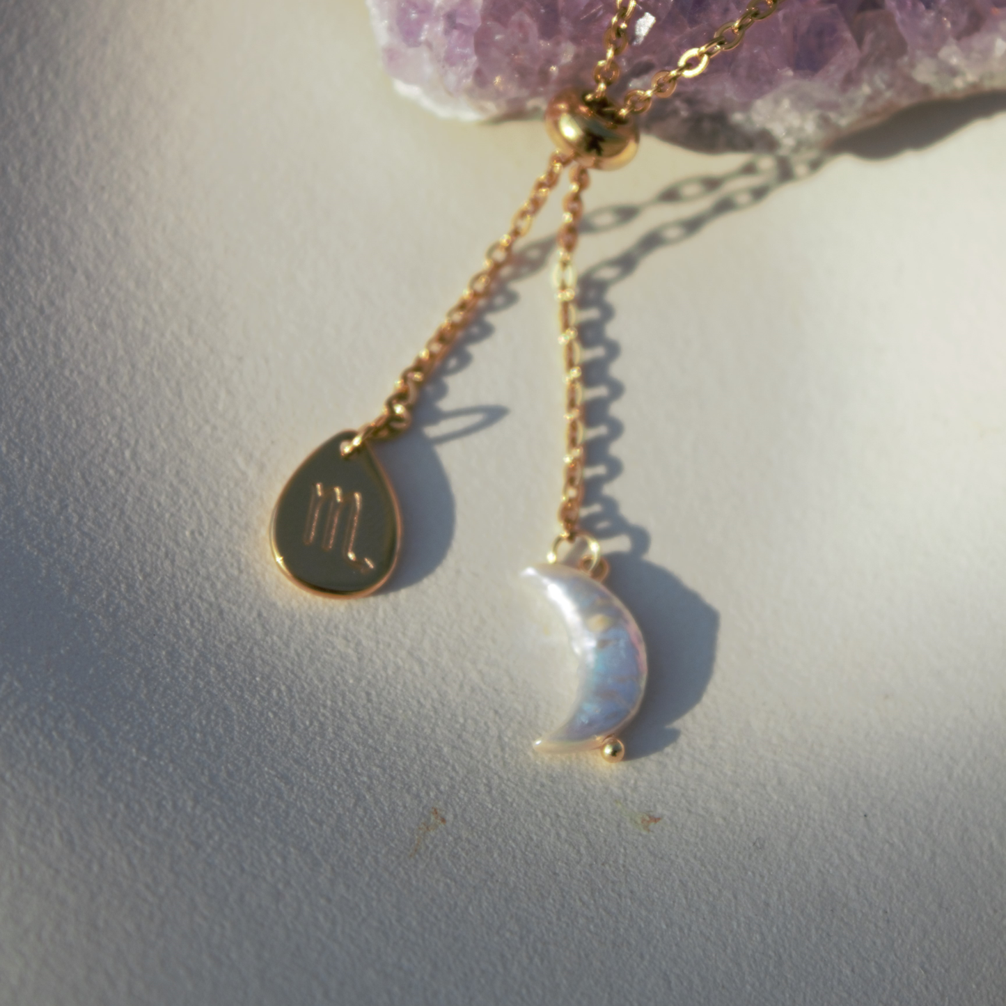 Collana Segno Zodiacale & Perla di Luna - Collezione Celestia