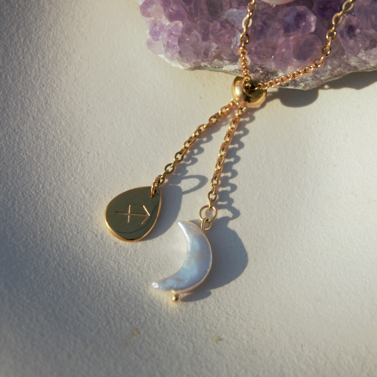 Collana Segno Zodiacale & Perla di Luna - Collezione Celestia