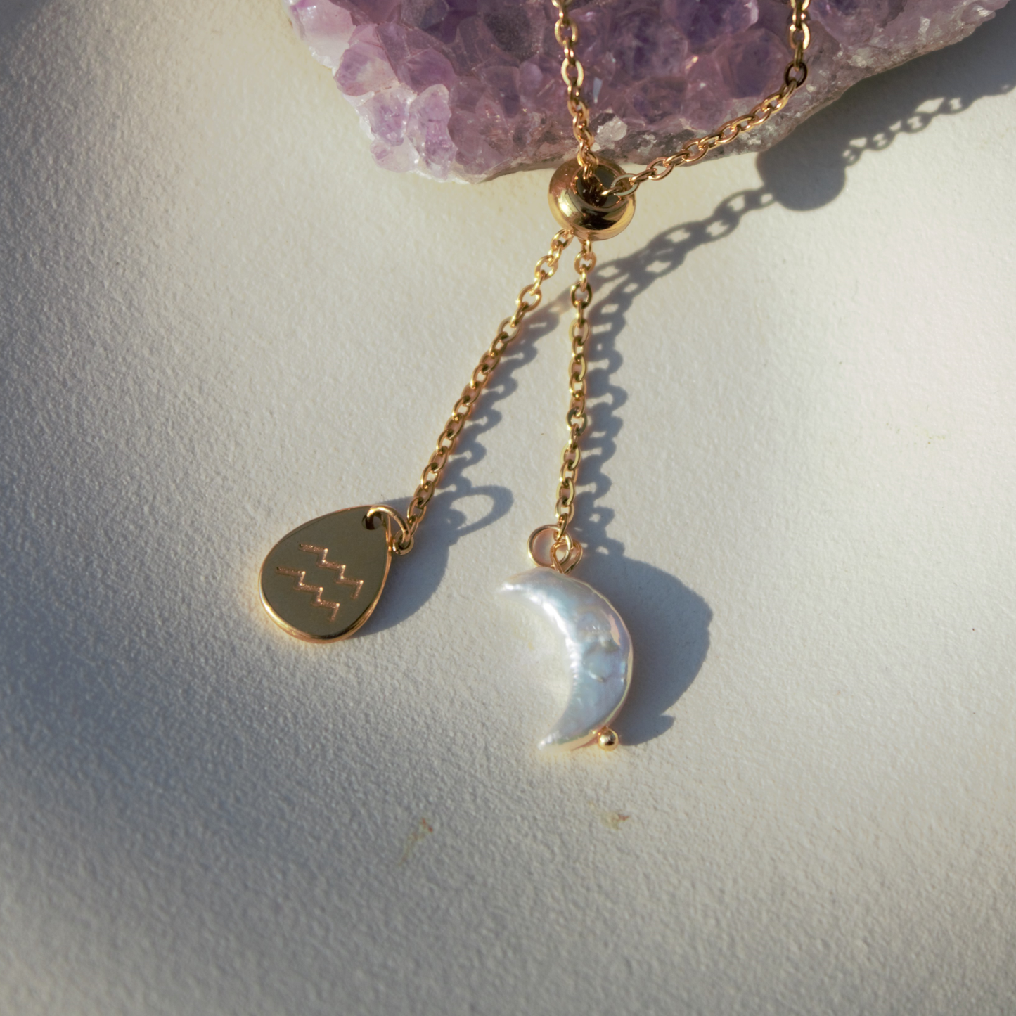 Collana Segno Zodiacale & Perla di Luna - Collezione Celestia