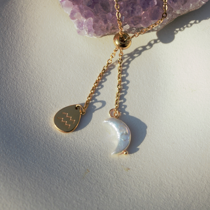Collana Segno Zodiacale & Perla di Luna - Collezione Celestia