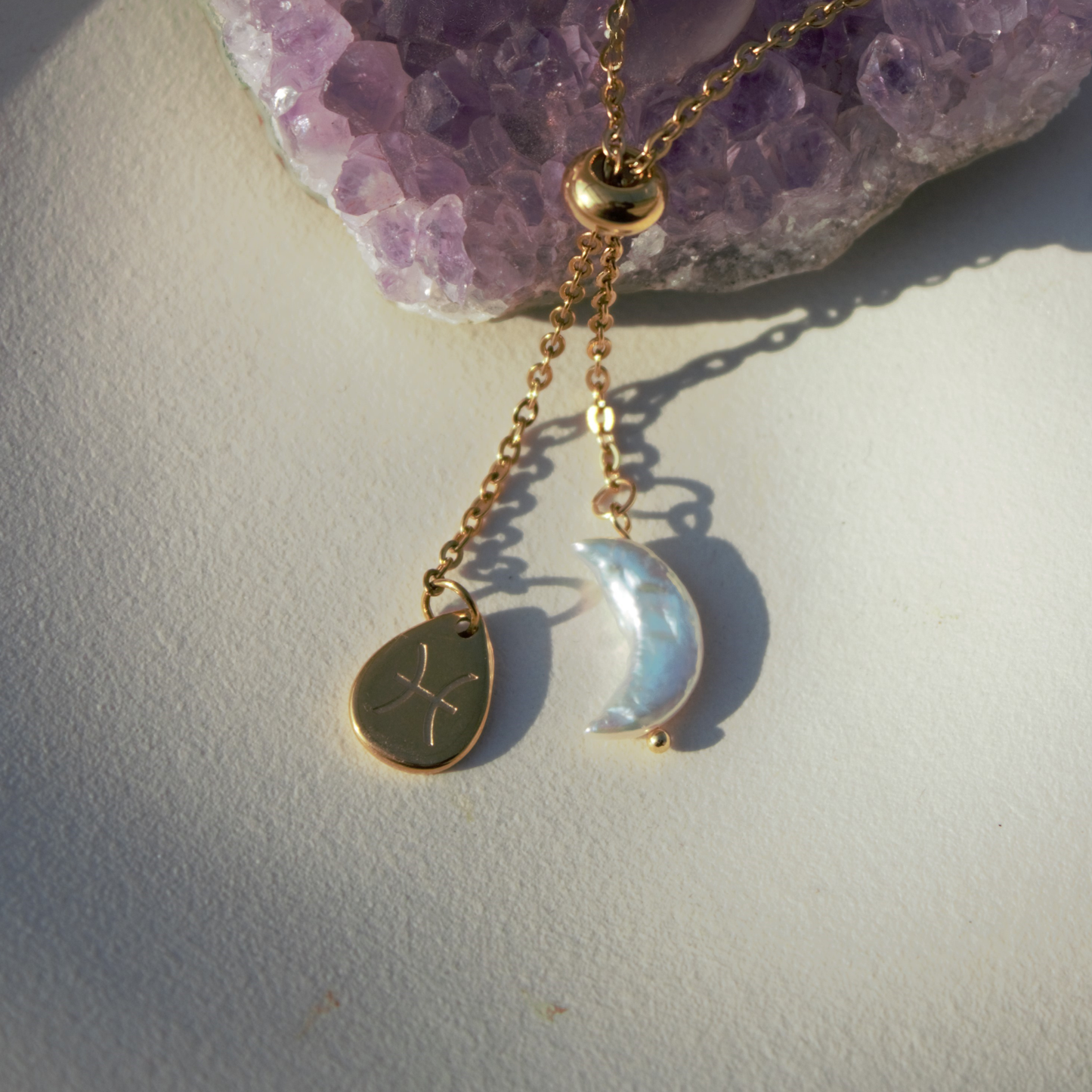 Collana Segno Zodiacale & Perla di Luna - Collezione Celestia
