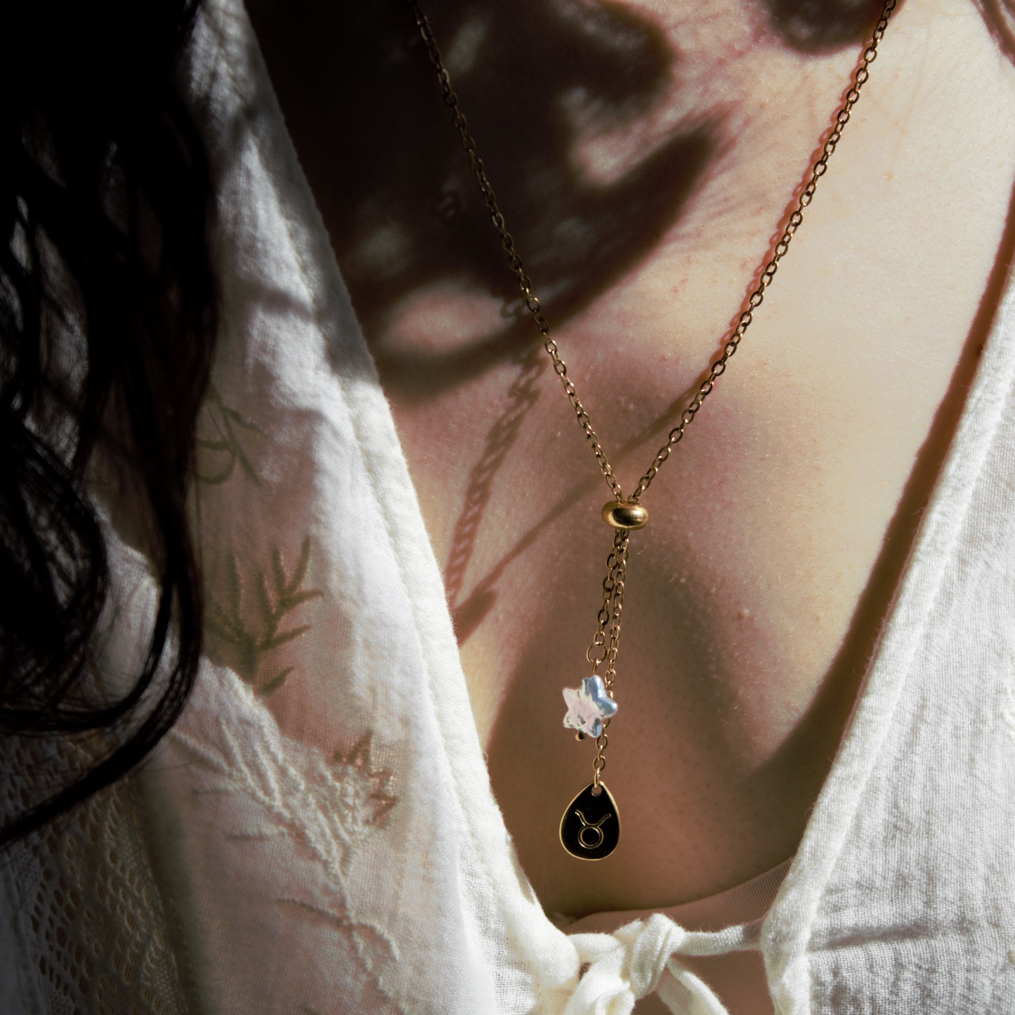 Collana Segno Zodiacale e Perla a Stella- Collezione Celestia