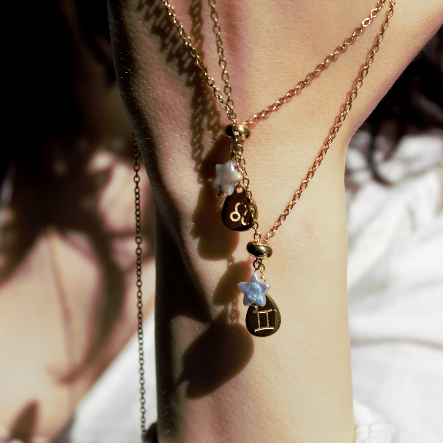 Collana Segno Zodiacale e Perla a Stella- Collezione Celestia