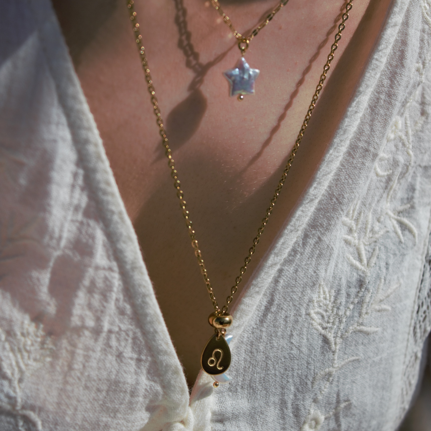 Collana Segno Zodiacale & Perla di Luna - Collezione Celestia