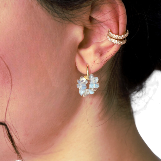 SET 2 EARCUFF + 1 COPPIA DI HOOP  LUMINA
